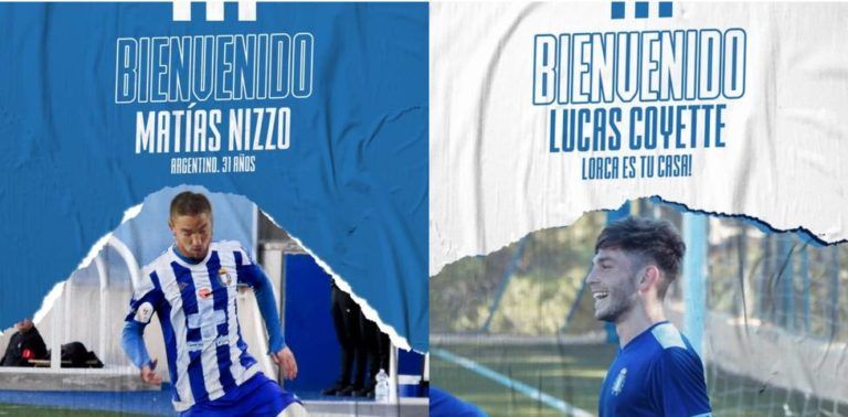 Mat&iacute;as Nizzo y Lucas Coyette son nuevos refuerzos del CF Lorca