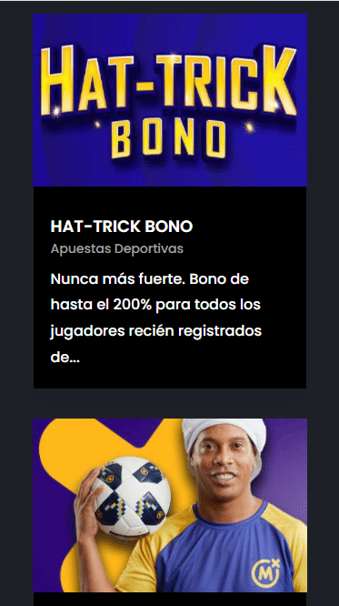 Bono de bienvenida Hat-trick