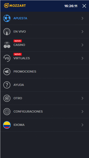 Opciones de apuestas desde la Mozzartbet app