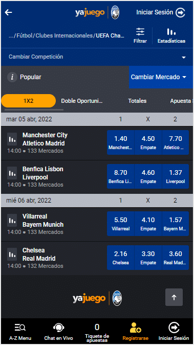LOS MEJORES EVENTOS DE F&Uacute;TBOL PARA APOSTAR EN YAJUEGO APP