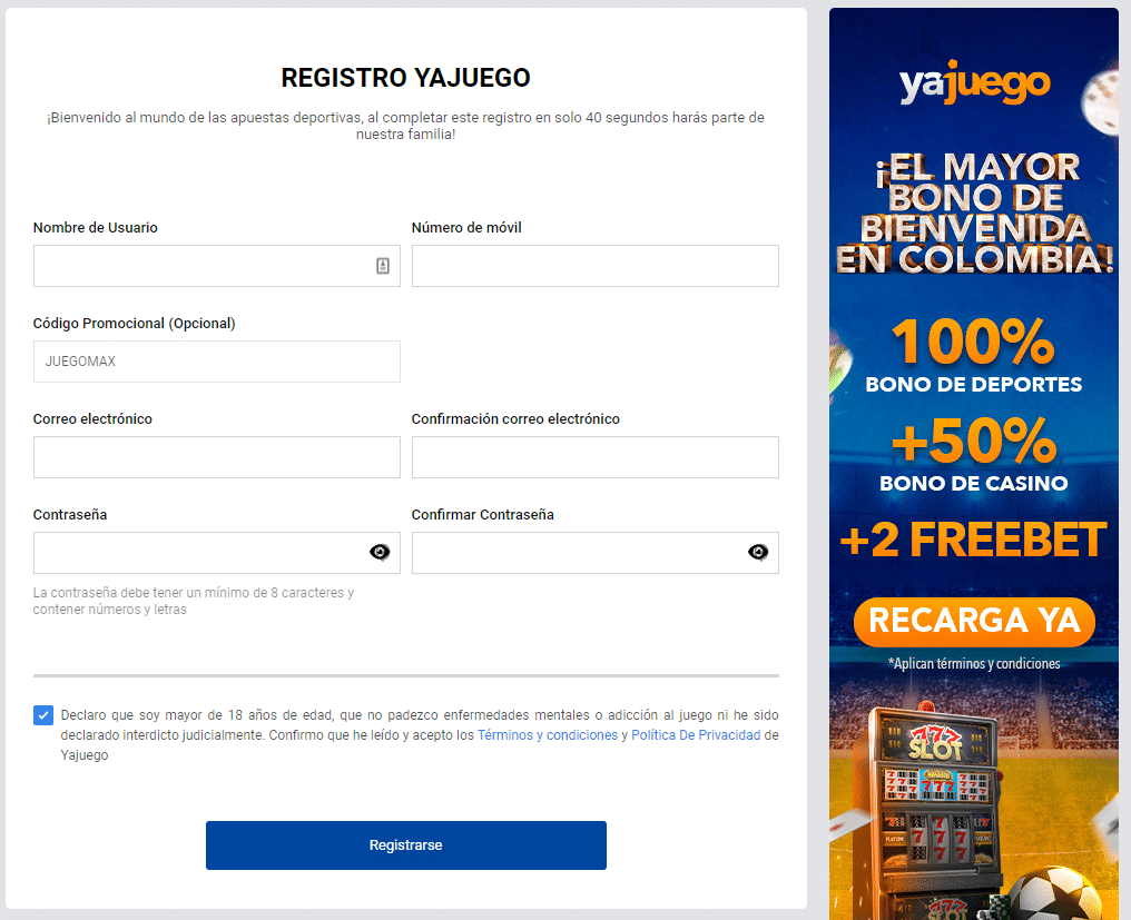 C&oacute;mo me registro en Yajuego