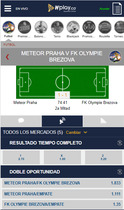 Apuestas en vivo &ndash; Wplay gana