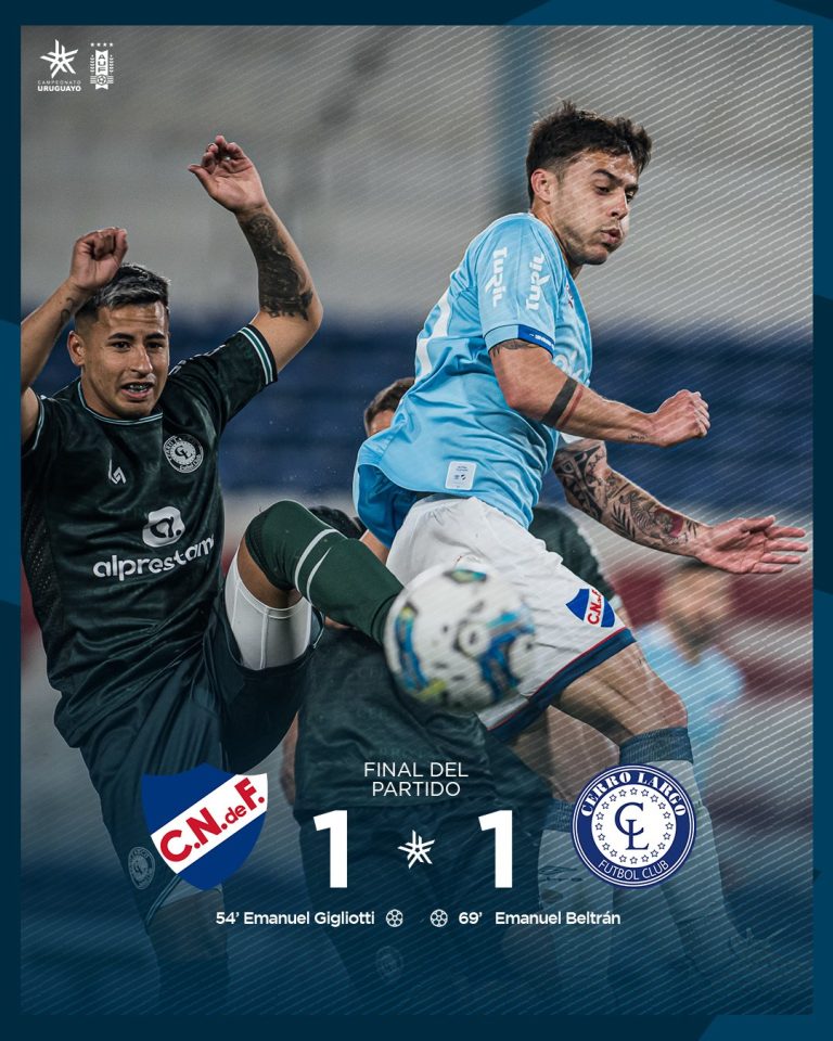 Nacional 1-1 Cerro Largo: Saralegui lo hizo de nuevo