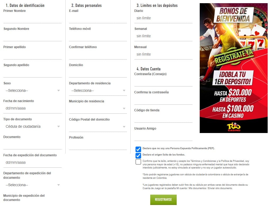 C&oacute;mo abrir una cuenta en Sportium en la actualidad