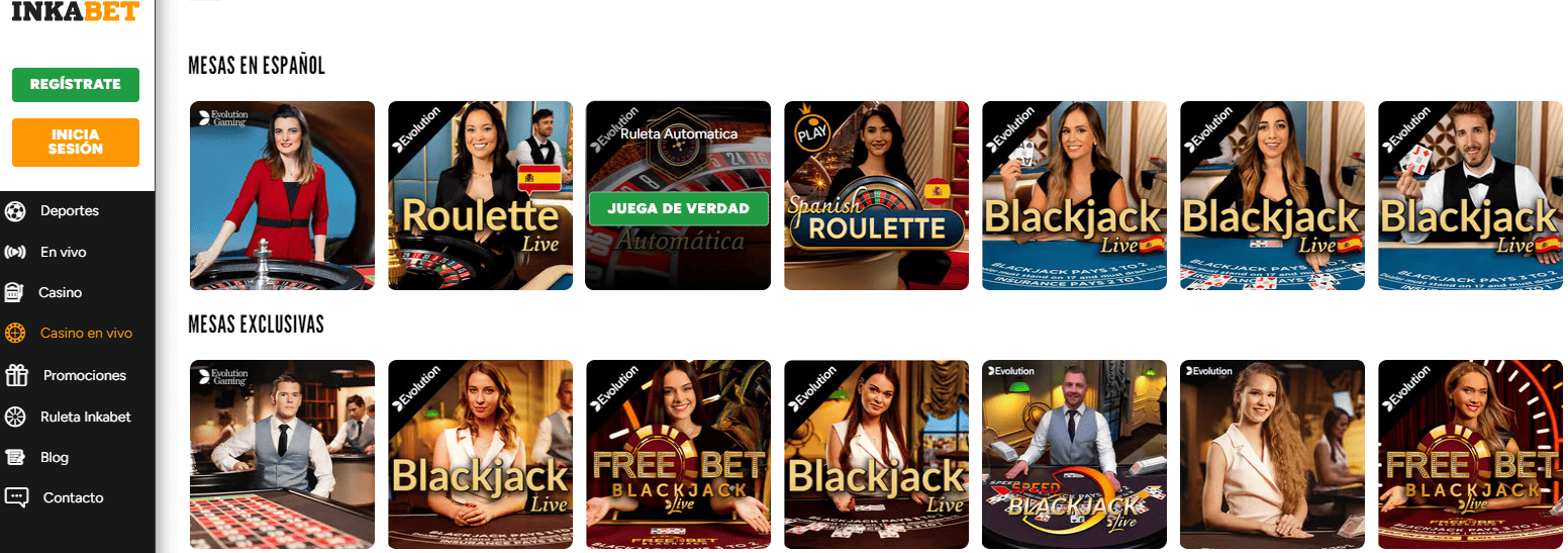 Inkabet casino en vivo per&uacute; 