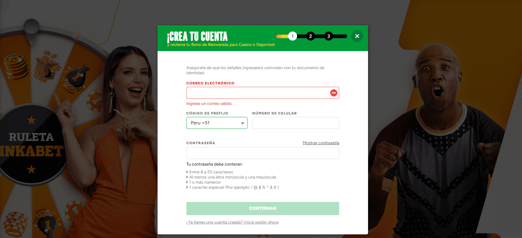 Inkabet per&uacute; registro