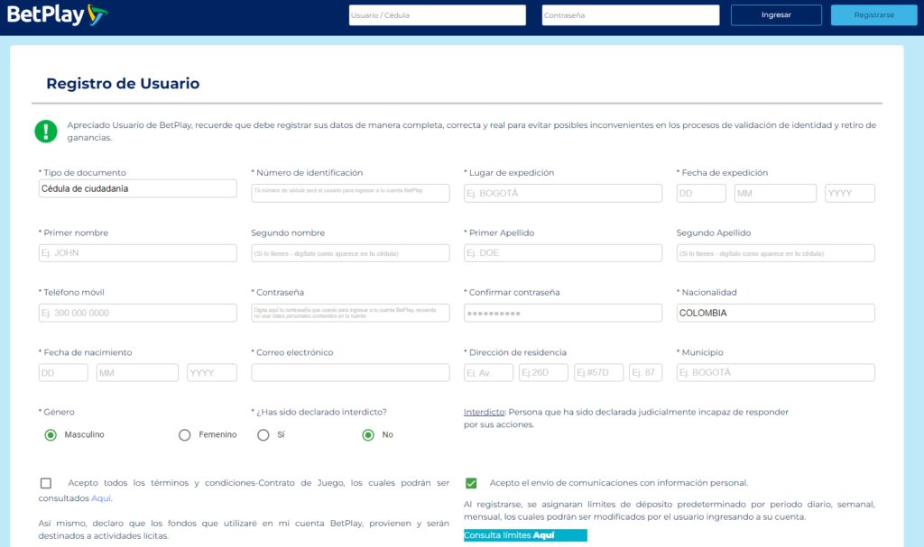 betplay registrarse