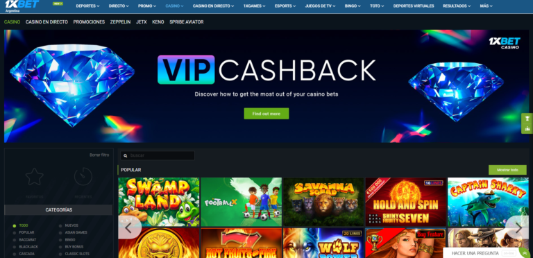 1xbet Casino: &iquest;Qu&eacute; encontrar&aacute;s en esta secci&oacute;n?