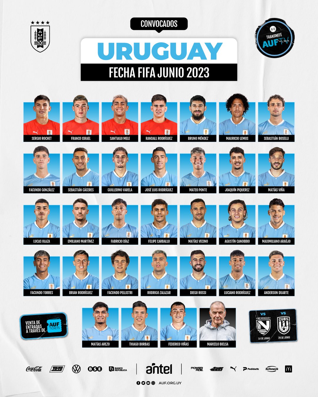 convocatoria Uruguay Bielsa
