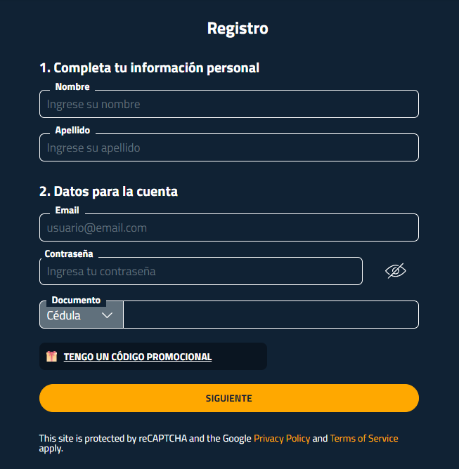 juegalo registro