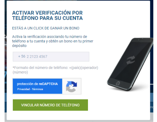 Activar verificacion por telefono 1xbet Argentina