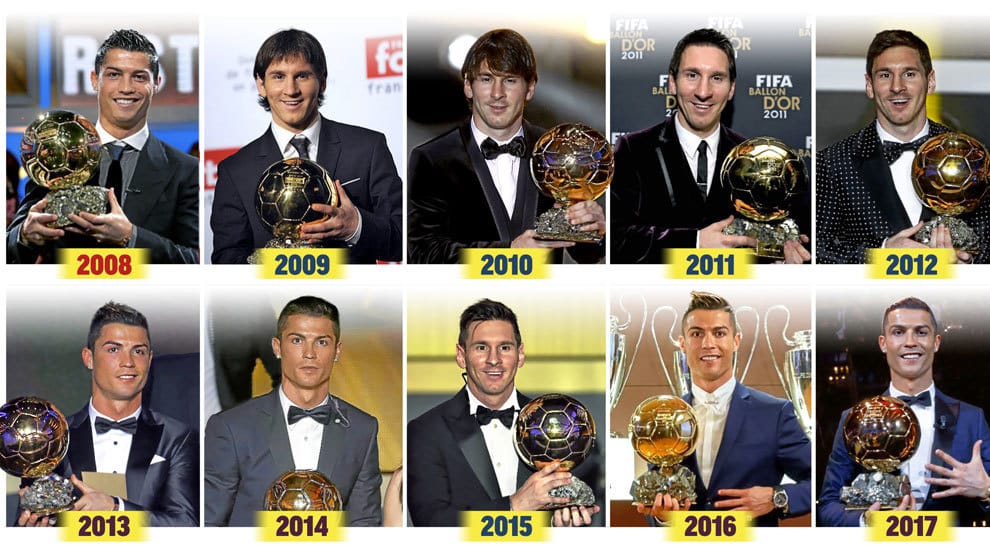 Bal&oacute;n de Oro, &iquest;qui&eacute;n tiene m&aacute;s premios: Messi o Cristiano Ronaldo?