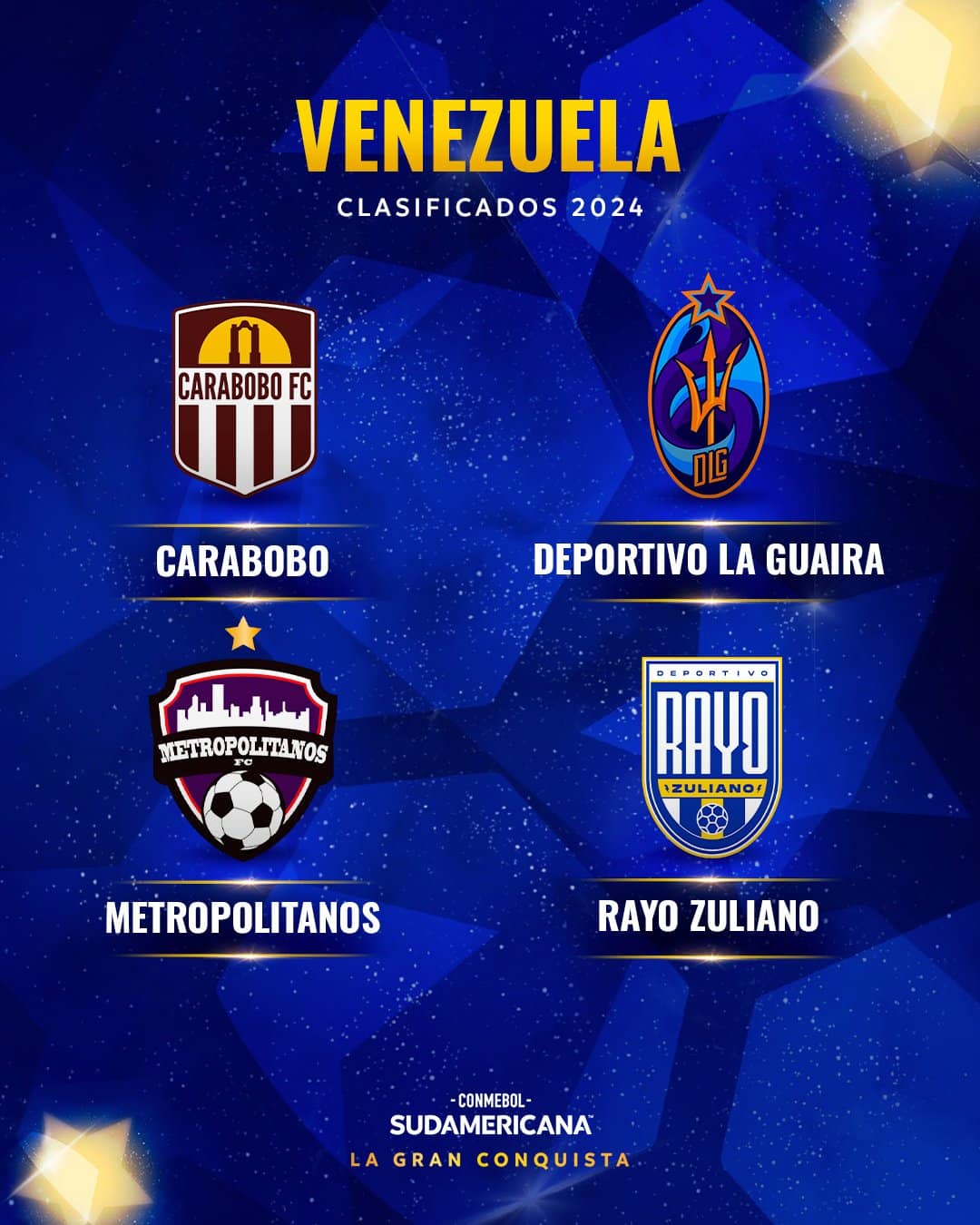Todos los equipos clasificados a la Copa Sudamericana 2024