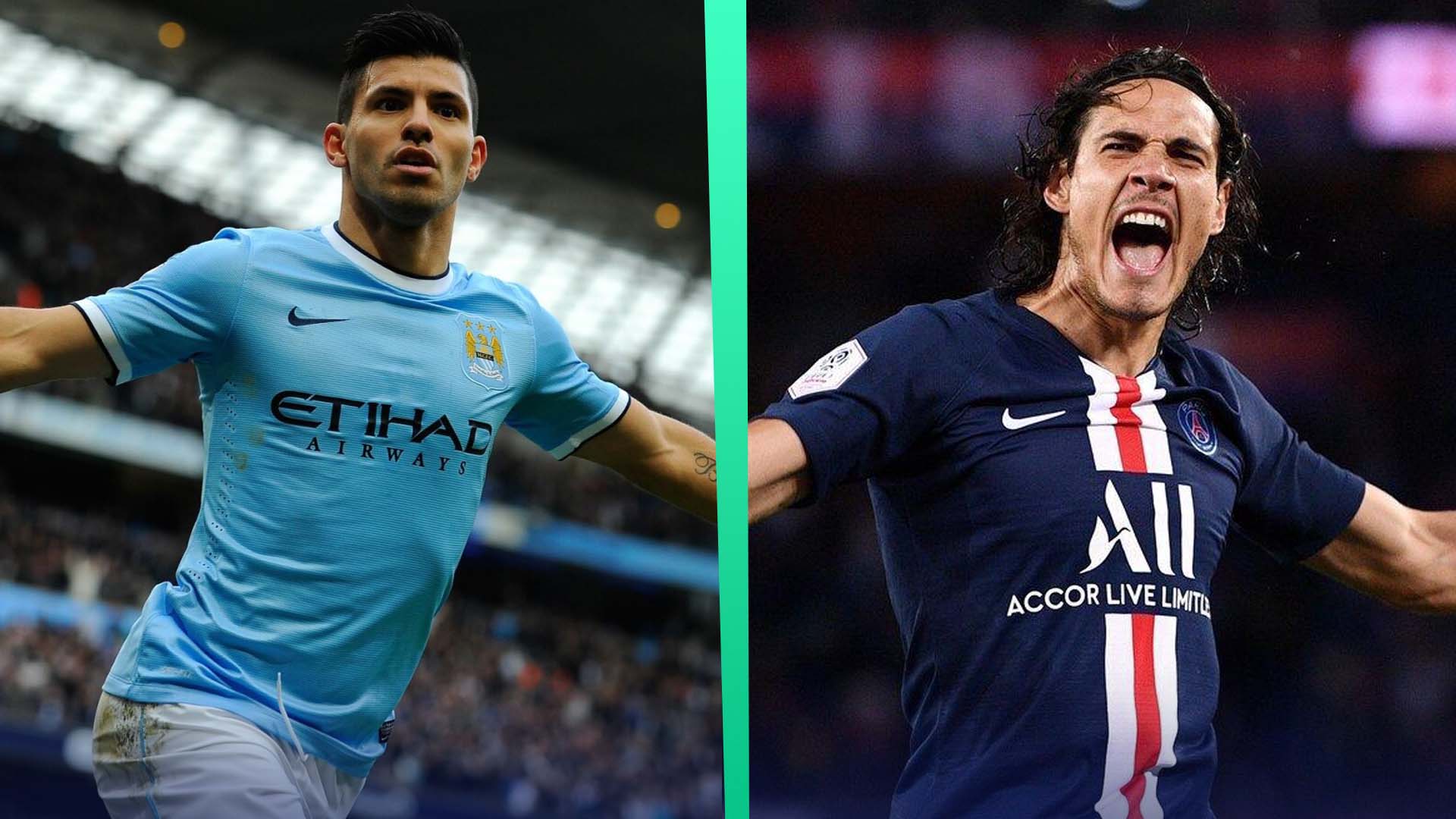Sergio Ag&uuml;ero y Edinson Cavani 