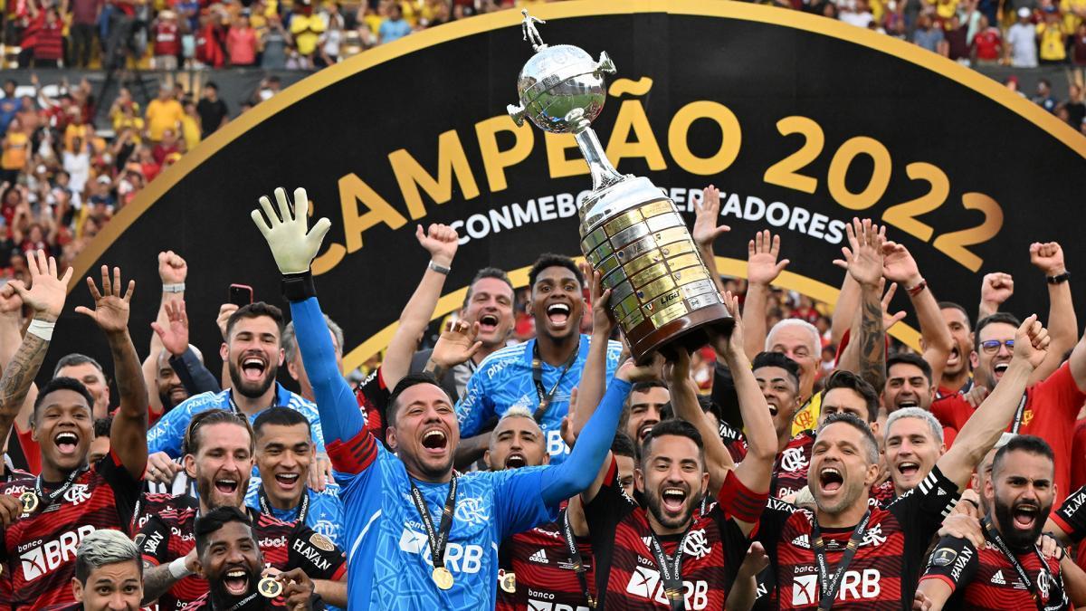 Flamengo festejando la Copa Libertadores 2022