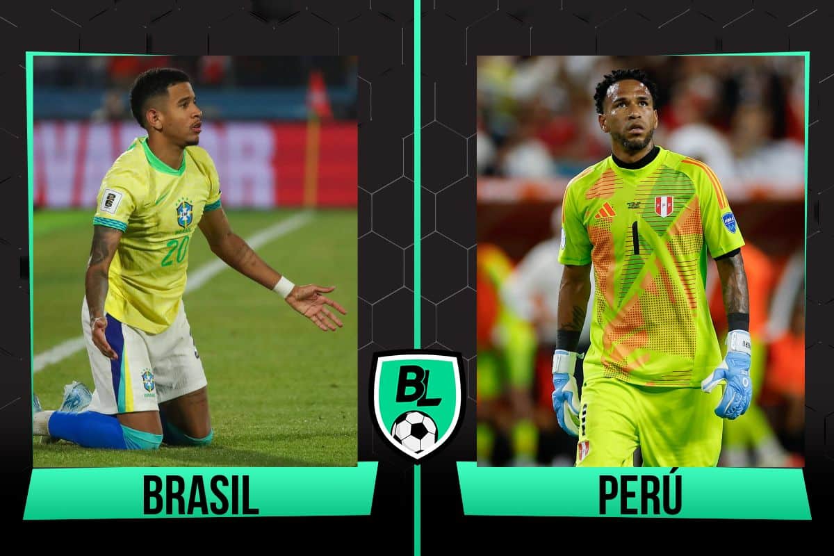 Alineaciones Brasil vs. Per&uacute; por las Eliminatorias Mundialistas 2026